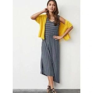 CAbi Dia Striped Asymmetrical Jersey Dress Size Small